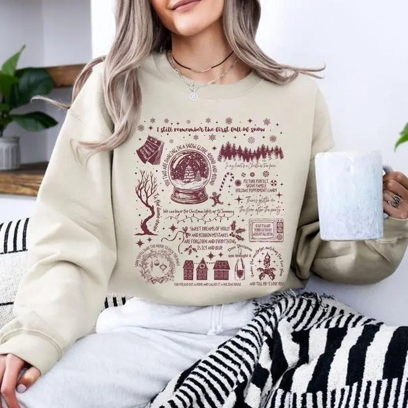 Merry Swlftmas Christmas Songs Sweatshirt Shirt Sweatshirt, Hoodie, T - Shirt | GrindPrints.com