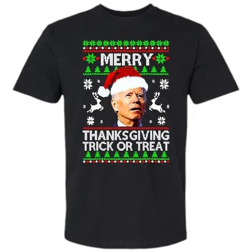 Merry Thanksgiving Trick Or Treat T Shirt Hoodie, Sweatshirt | GrindPrints.com