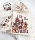 Merry Vintage Santa Christmas Sweatshirt or Hoodie with sleeve print T-Shirts | GrindPrints.com