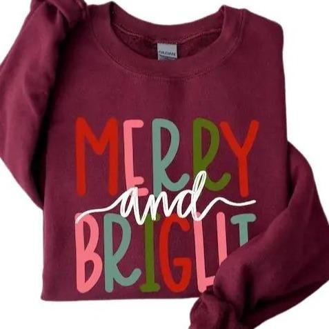 Merry Bright Merry Minimalistic Family Cotton Comfortable T-Shirts, Hoodie, Sweatshirt