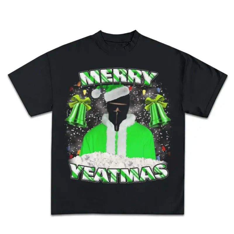 Mery Yeatmas Green Santa Yeat Christmas Graphic Rap Tee Shirt Streetwear Menswear Top Hoodie, Sweatshirt | GrindPrints.com