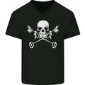 Metal Detector Skull Detecting Mens V-Neck Cotton T-Shirt Made in USA Hoodie, Sweatshirt | GrindPrints.com
