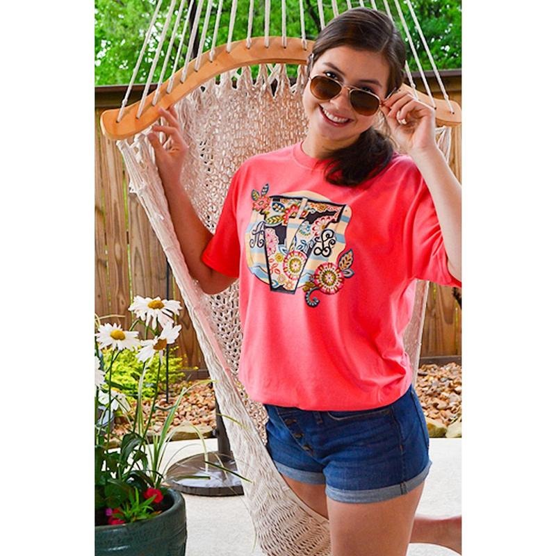 Metallic Floral Marquee Monogram T-Shirt Hoodie, Sweatshirt | GrindPrints.com