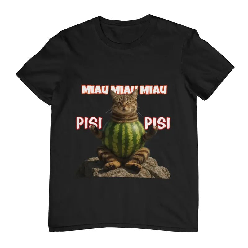 Miau Miau Miau Pisi Pisi Funny Cat Shirt, Meme Cute Cat Shirt, Brainrot Tee, Funny Tee Hoodie, Sweatshirt | GrindPrints.com