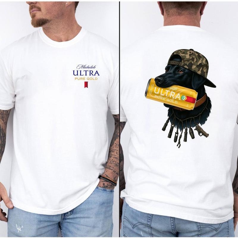 Michelob Ultra Hunting Dog Lover T-Shirt - Sweatshirt - Hoodie, Drinking Graphic Tee, Funny Dog T-shirt for Beer Lovers,...
