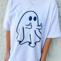 Middle Finger Ghost Graphic Tee Hoodie, Sweatshirt | GrindPrints.com
