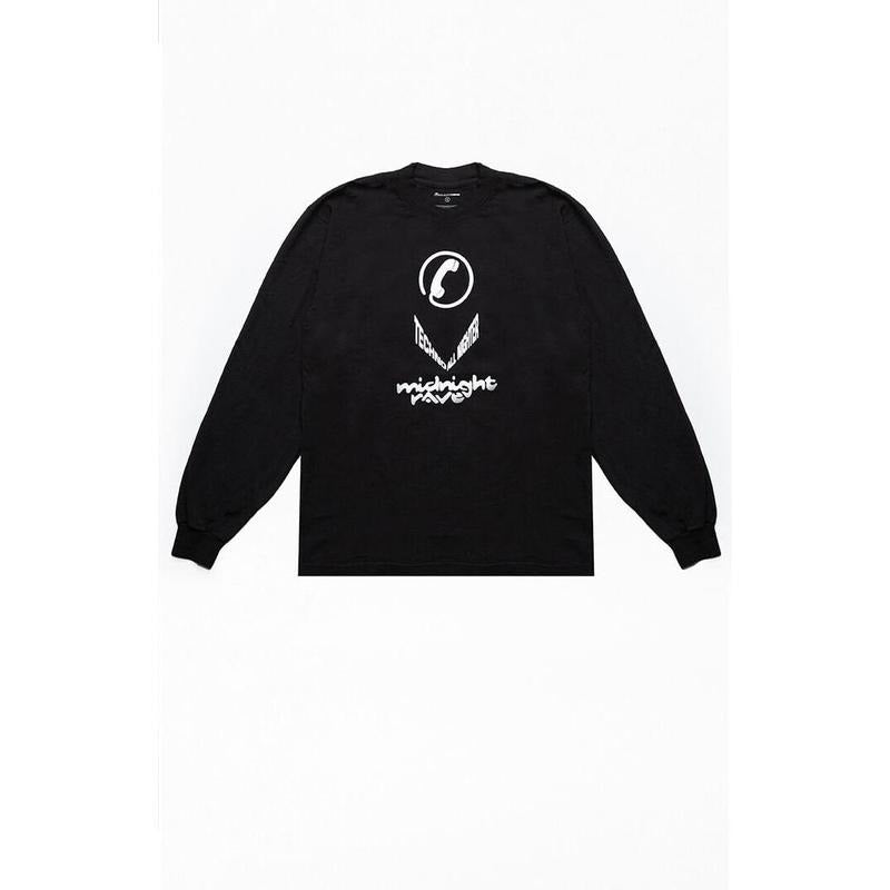 Midnight Rave Men's Techno All Nighter Long Sleeve T-Shirt - Multicolor Hoodie, Sweatshirt | GrindPrints.com