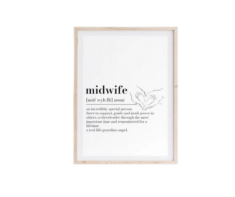 Midwife Definition Art, Midwife Gift, Gift For Midwife, Amazing Midwife Gift, Gifts For New Mom Pregnant Wall Decor,...