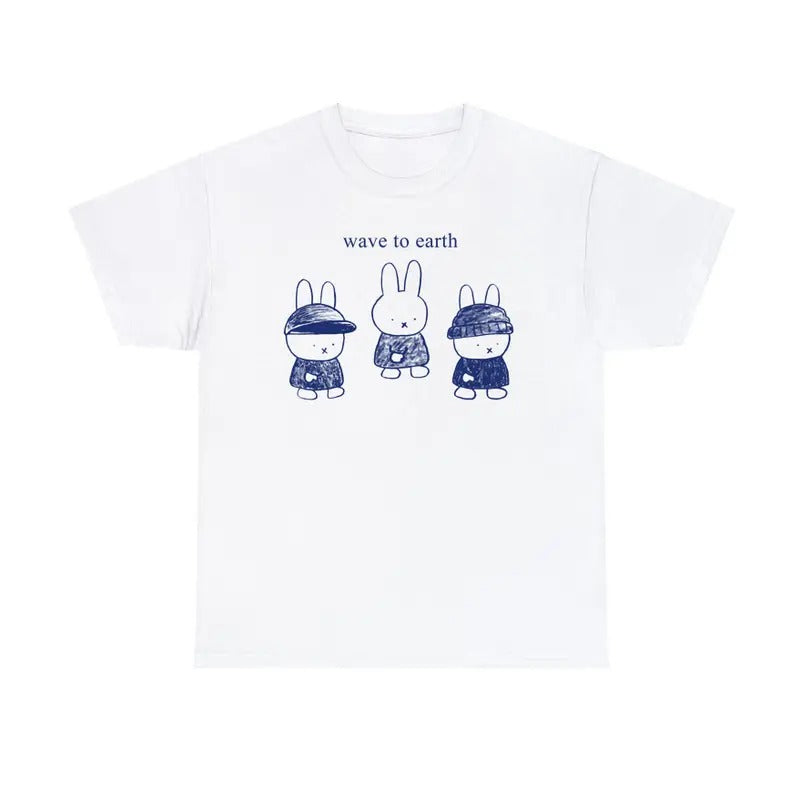 Miffy Wave To Earth Crossover Inspired Shirt Music Fan Cartoon Bunny Unisex Graphic Tee Hoodie, Sweatshirt | GrindPrints.com
