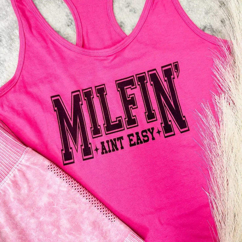 Milfin' Graphic Tank T-Shirts, Hoodie, Sweatshirt | GrindPrints.com