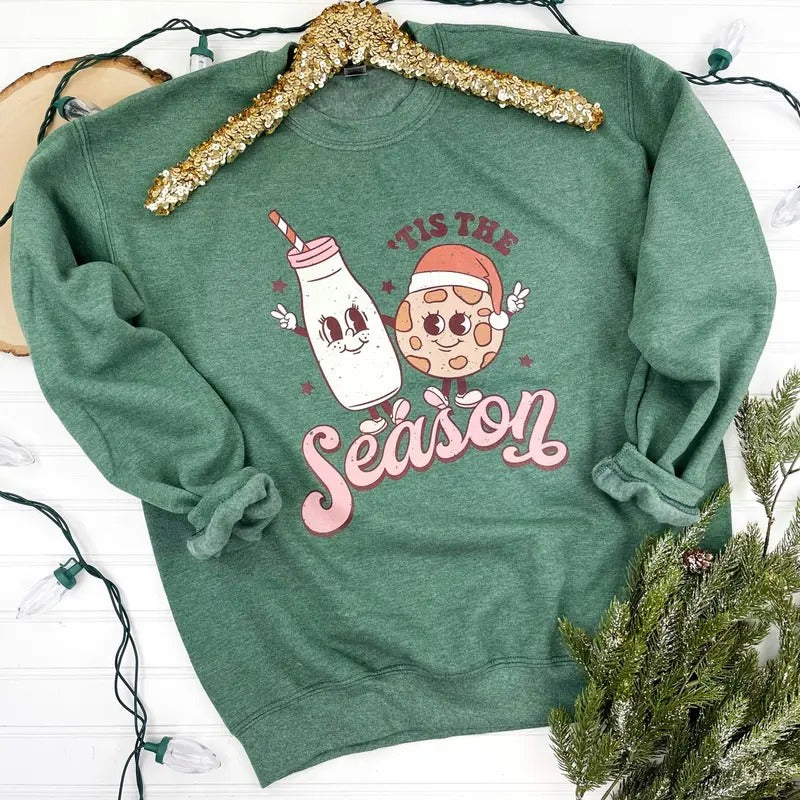 Milk & Cookies Tis The Season Sweatshirt T-Shirts, Hoodie | GrindPrints.com