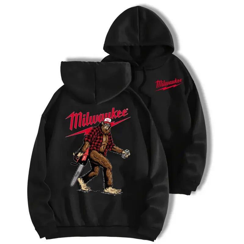 Milwaukee Bigfoot Men's Hoodie - Full Color 2 Sided T-Shirt - Classic Collar Sweatshirt | GrindPrints.com