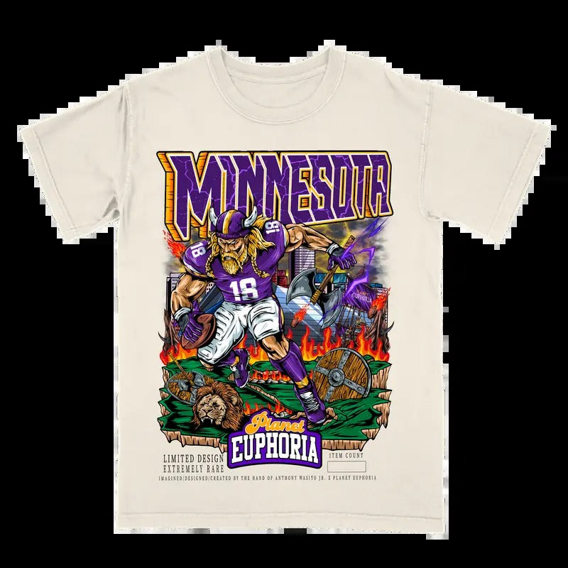 Min.ne.sota Football Tee Gift For Fan - Men's Casual T-shirt - Menswear Hoodie, Sweatshirt | GrindPrints.com