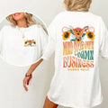 Mind Your Own Damn Business Harris Walz Shirt, Unisex Heavy Blend Crewneck Shirt , Unisex Classic Cotton Tee with 2 Sided...