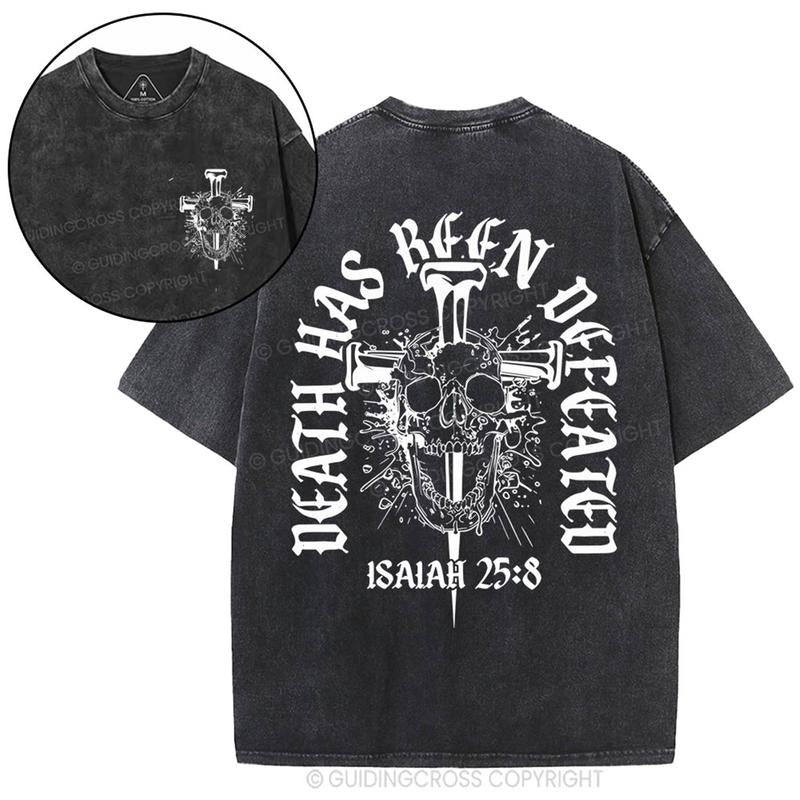 [ Mineral Wash ] Death Has Been Defeated Christian Washed Jesus Washed Shirt T-Shirts, Hoodie, Sweatshirt