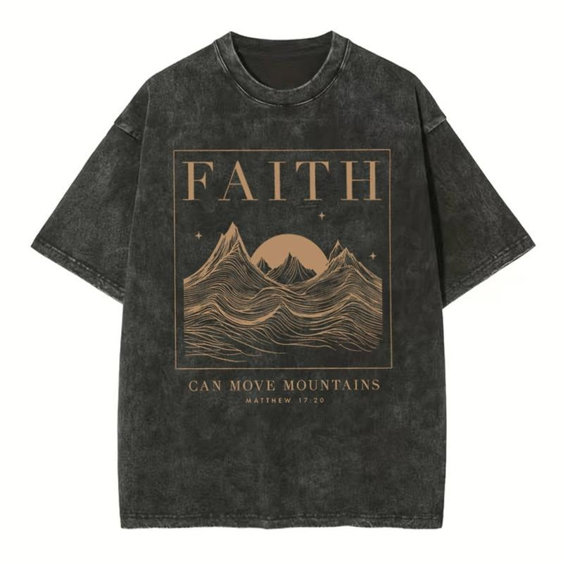 [ Mineral Wash ] Faith Can Move Mountain Christian Washed Jesus Washed Shirt T-Shirts, Hoodie, Sweatshirt
