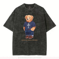[ Mineral Wash ] Faithful Polo Bear By Guidingcross Christian Washed Shirt Jesus Graphic Washed Style Shirt Hoodie,...