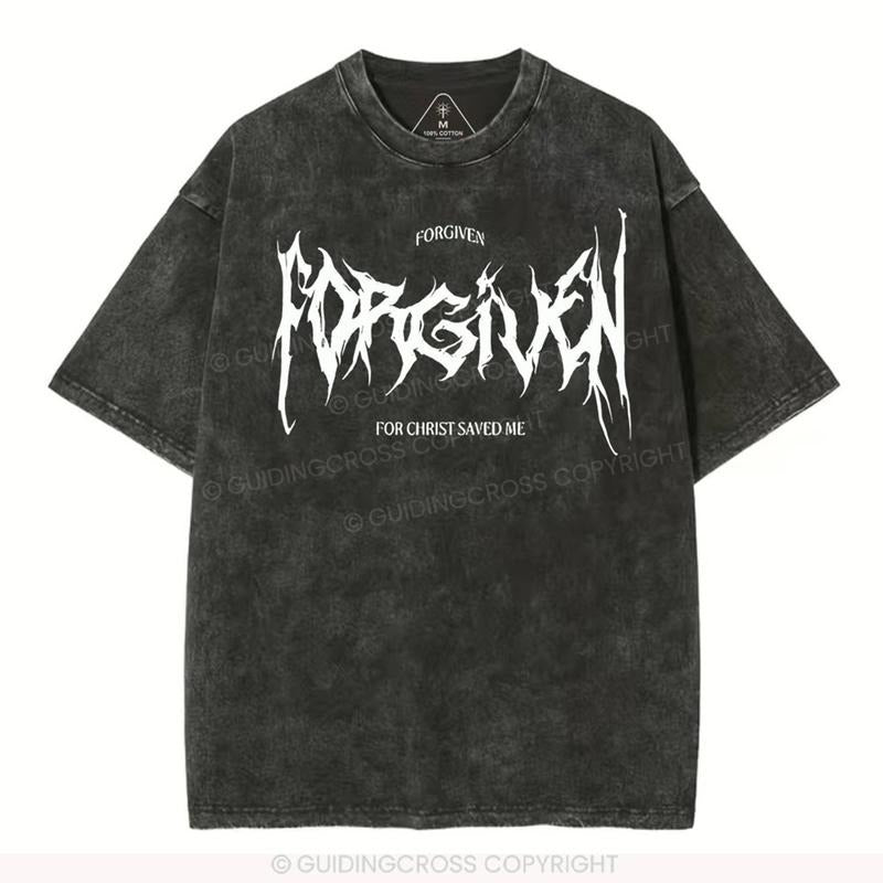 [ Mineral Wash ] Forgiven Christian Washed Shirt Jesus Graphic Washed Style Shirt Hoodie, Sweatshirt | GrindPrints.com