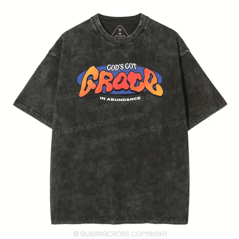 [ Mineral Wash ] God's Got Grace Christian Washed Shirt Jesus Graphic Washed Style Shirt Hoodie, Sweatshirt | GrindPrints.com
