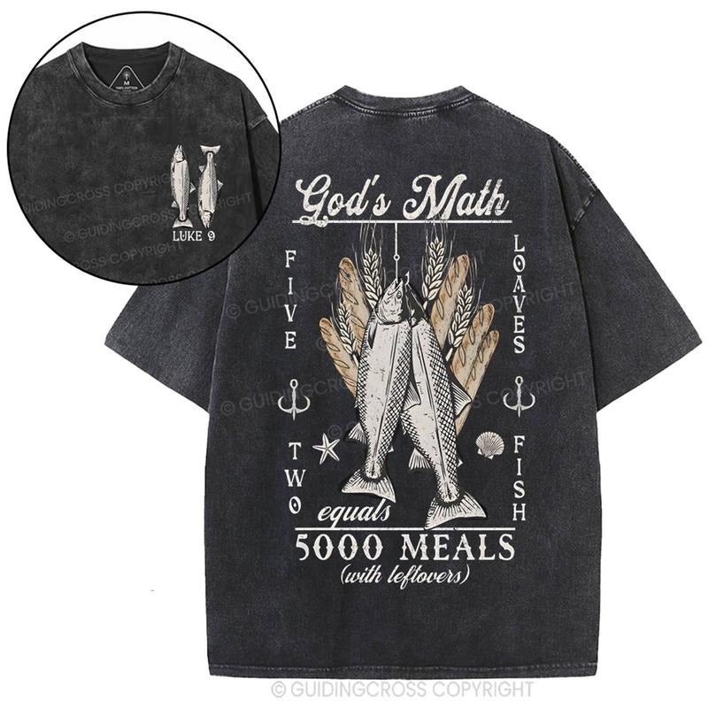 [ Mineral Wash ] God's Math Christian Washed Shirt Jesus Graphic Washed Style Shirt Hoodie, Sweatshirt | GrindPrints.com
