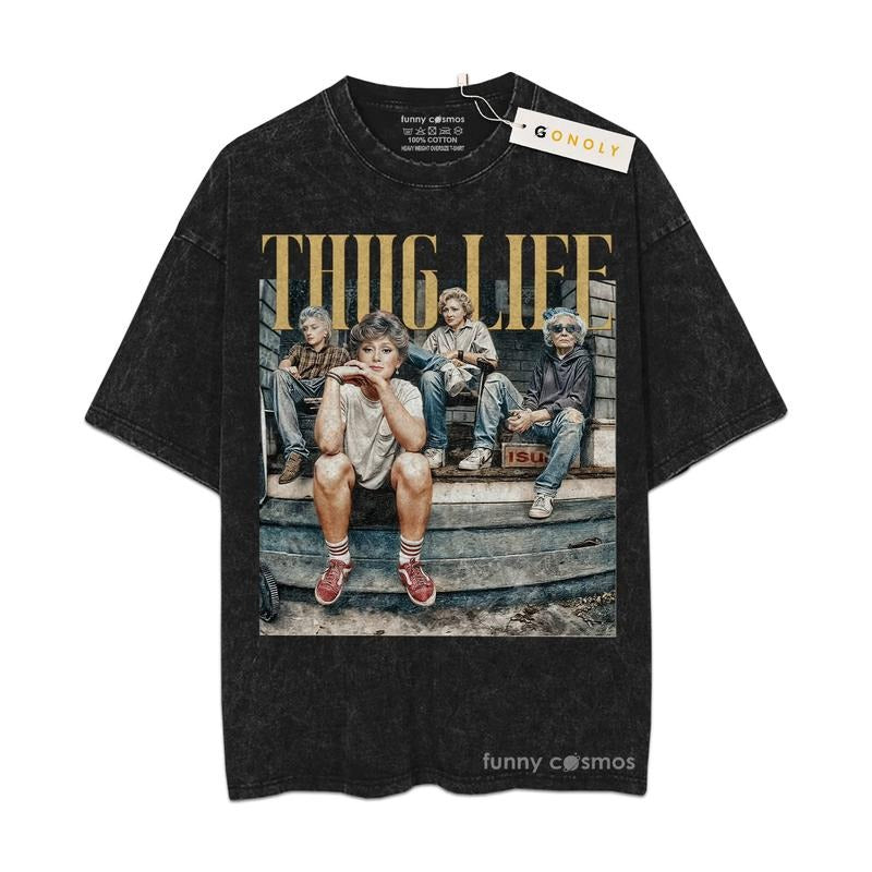 [ Mineral Wash ] Goldern Girl Thug Life Graphic Washed Style Shirt Mother Day, Mom Vibes Hoodie, Sweatshirt | GrindPrints.com