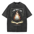 [ Mineral Wash ] I Am Who I Am Christian Washed TShirt Jesus Graphic Washed Style Shirt Hoodie, Sweatshirt | GrindPrints.com