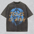[ Mineral Wash ] Jesus Is King Christian Shirt Faith Streetwear Religious Washed Him Her Bible Verse Lion T-Shirts, Hoodie, Sweatshirt