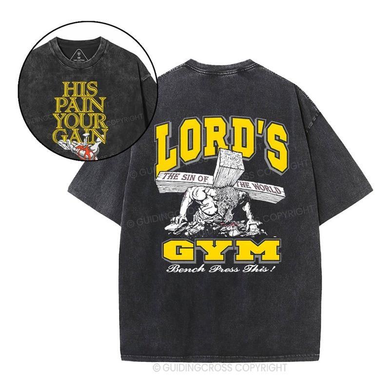 [ Mineral Wash ] Lords Gym Christian Washed TShirt Jesus Graphic Washed Style Shirt Hoodie, Sweatshirt | GrindPrints.com