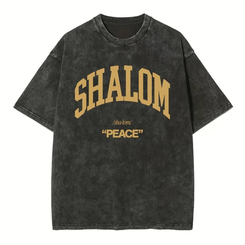 [ Mineral Wash ] Shalom Christian Washed TShirt Jesus Graphic Washed Style Shirt Hoodie, Sweatshirt | GrindPrints.com