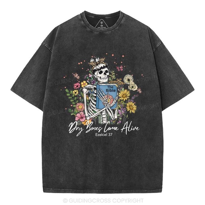 [Mineral Wash Shirt] Dry Bones Come Alive Christian Washed Shirt Jesus Shirt Casual T-Shirts, Hoodie, Sweatshirt