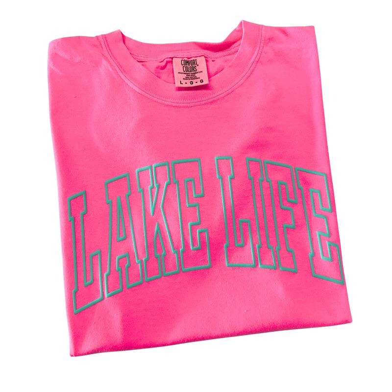 Mint Lake Life Puff Letter Comfort Colors T-Shirt Hoodie, Sweatshirt | GrindPrints.com