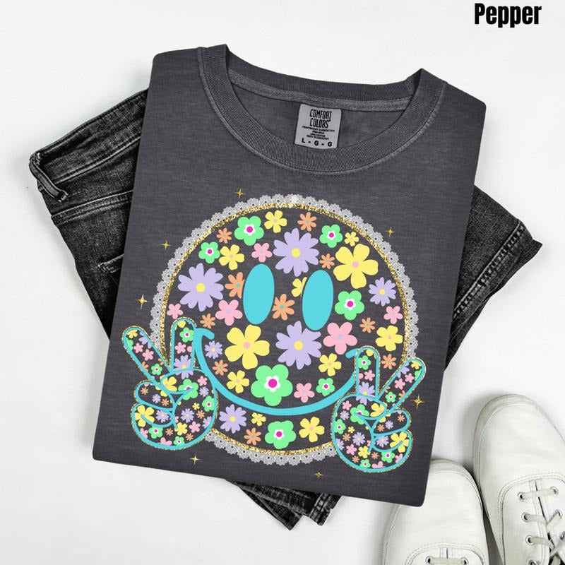 Mint Peace Face Comfort Colors T-Shirt 'NLB Hoodie, Sweatshirt | GrindPrints.com