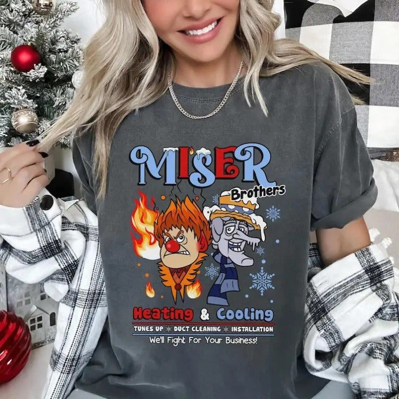 Miser Brothers Christmas Shirt, The Year Without Santa Claus Shirt, Snow Miser Heat Miser Shirt, Heating and Cooling...