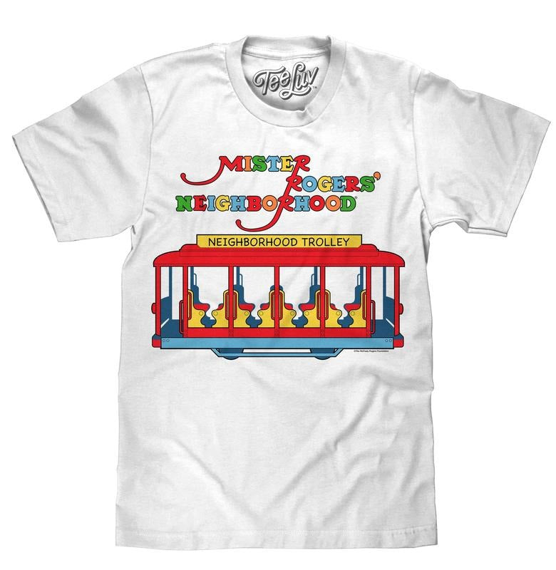 Mister Rogers' Neighborhood Trolley Logo T-Shirt - White Hoodie, Sweatshirt | GrindPrints.com