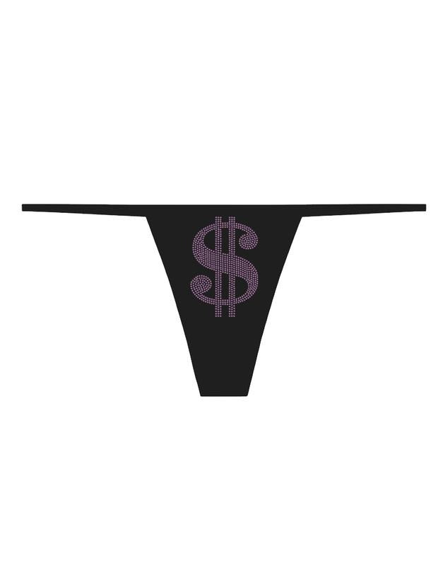 Mo Money Rhinestone Thong - Stylish Design for Casual & Formal Occasions, Elegant Black Color, Versatile for Various...