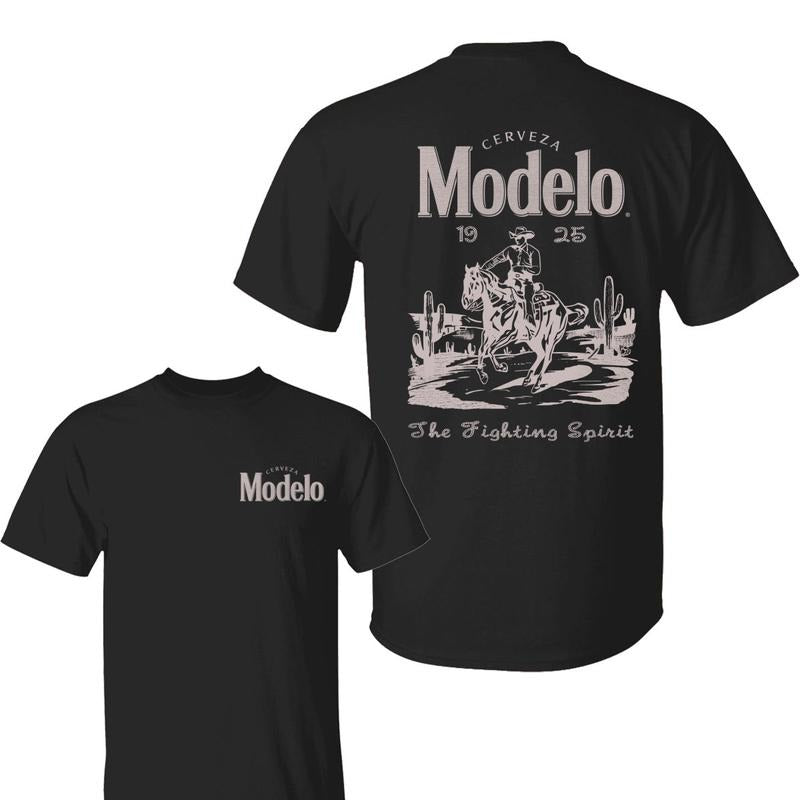 Modelo The Fighting Spirit T-Shirt, Vintage Cowboy Beer Tee, Western Cerveza Modelo Shirt, For Men, For Women Hoodie,...