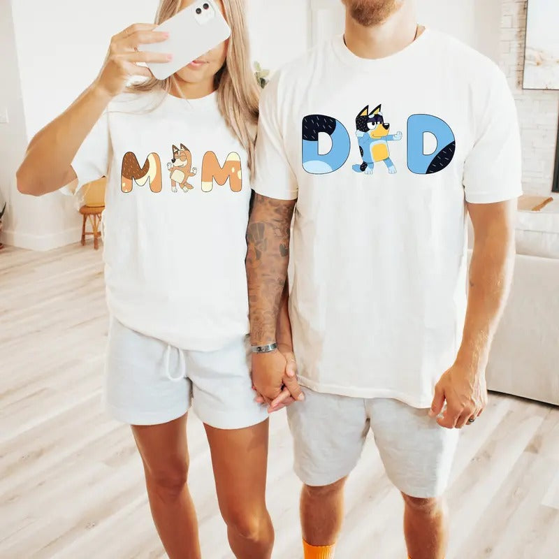 Mom & Dad Couple T-shirt - Family Tee - Cartoon Graphic T-shirt Hoodie, Sweatshirt | GrindPrints.com