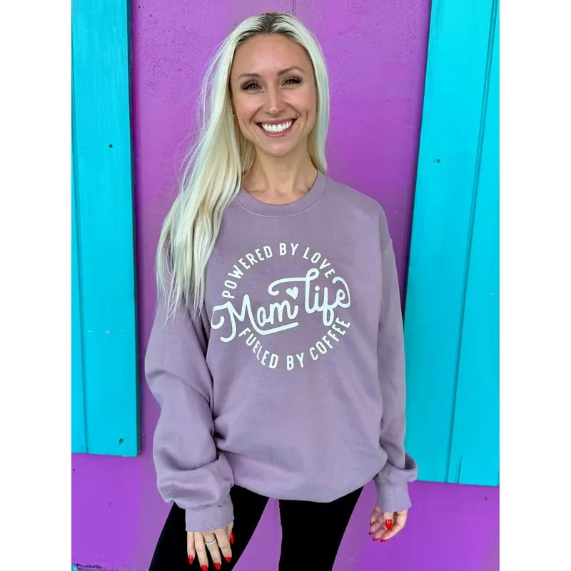 Mom Life Dusty Violet Sweatshirt T-Shirts, Hoodie | GrindPrints.com