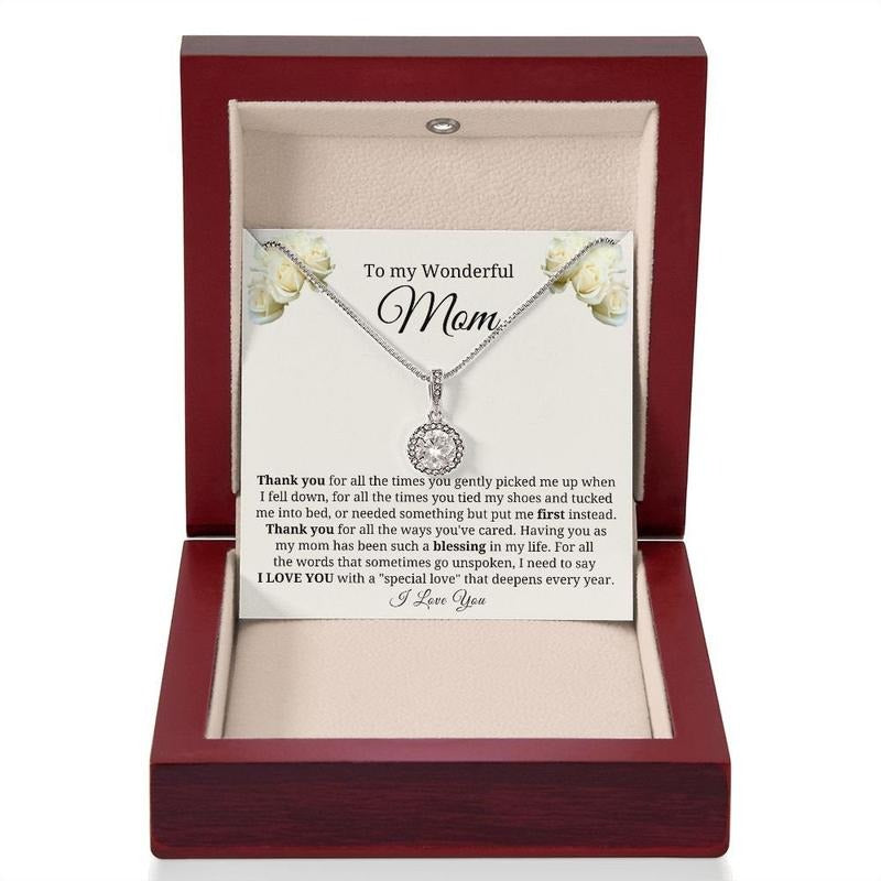 Mom Message Card Necklace For Mom Birthday Gift, Mom Gift Box From Daughter, Meaningful Mom Gift Ideas, To My Mom...