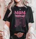 Mom Nutrition Facts Shirt, Funny Mama Shirt,  Mother's Day Gift Tee, Mom Humor , Pink Coquette Mom Shirt Hoodie, Sweatshirt