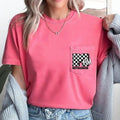 Mom Motherhood Retro Checkered Pocket Comfort Colors T-Shirts, Hoodie, Sweatshirt