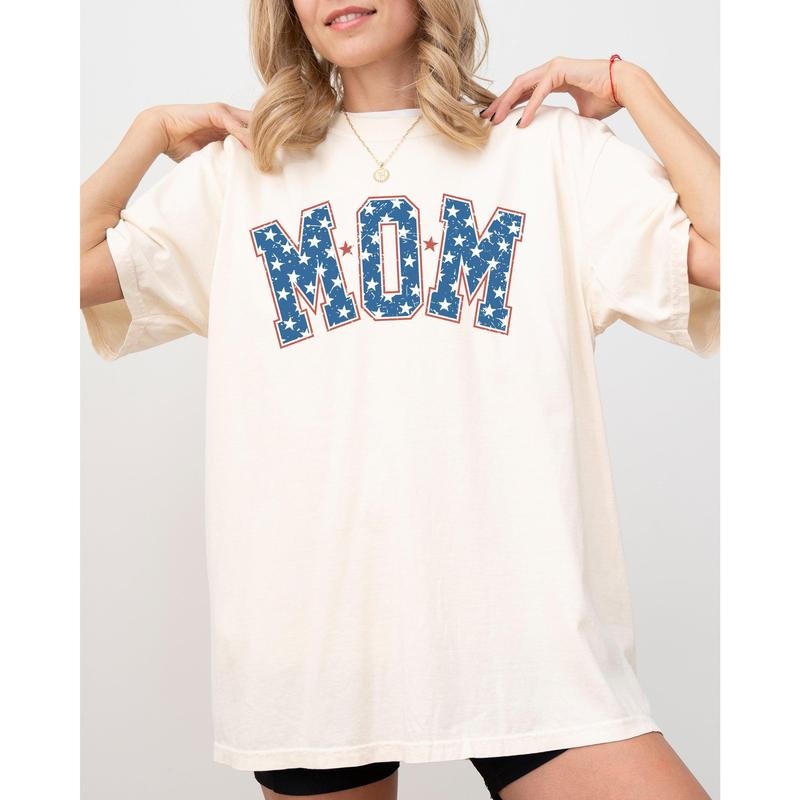 Mom, USA, America, Patriotic, Independence Day, Fourth Of July, 4th Of July Tshirt, Women's Comfort Color Tee, Tshirt...