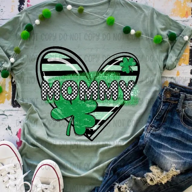 Mommy Clover Heart DTF Transfers - THIS IS NOT A SHIRT Hoodie, Sweatshirt | GrindPrints.com