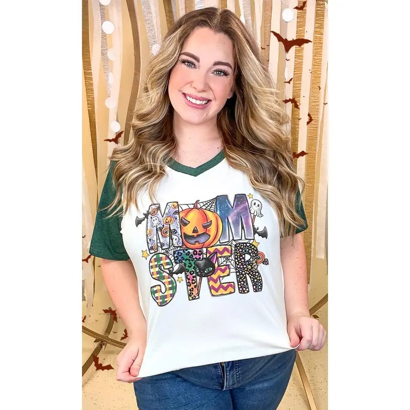 Momster Halloween Graphic V Neck Shirt Hoodie, Sweatshirt | GrindPrints.com