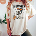 Momster Skeleton Mom Halloween Comfort Color T-shirt Funny Mama Halloween Shirt Mom Spooky Season Coffee Lover Fall Tee...