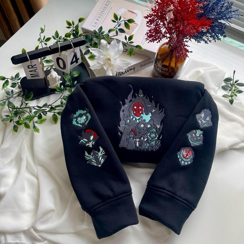 Monarch of Shadows Embroidered Anime Sweatshirt, Double Dungeon Shirt, Gifts for Anime Lovers Hoodie | GrindPrints.com