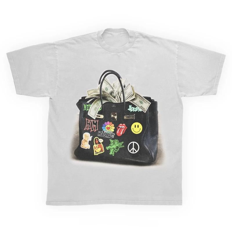 Money Tee Cotton Farbic Streetwear Fashion Y2K Crew Neck Short Sleeve Hoodie, Sweatshirt | GrindPrints.com