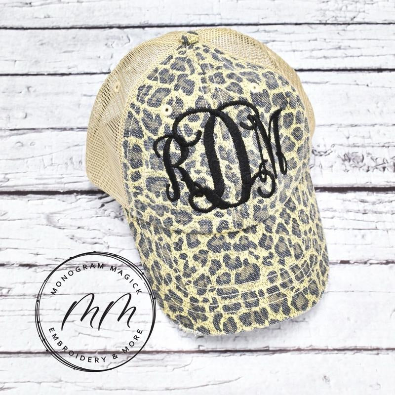 Monogrammed Leopard Hat T-Shirts, Hoodie, Sweatshirt | GrindPrints.com