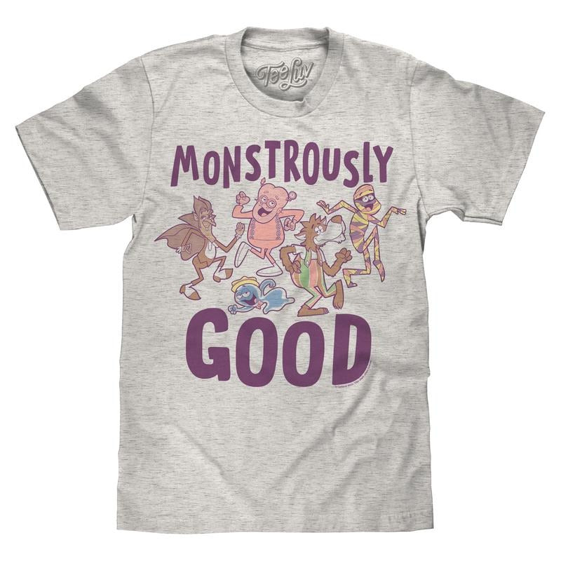Monstrously Good General Mills Cereal Monster Cartoon Mascots T-Shirt - Heather Oatmeal Hoodie, Sweatshirt | GrindPrints.com