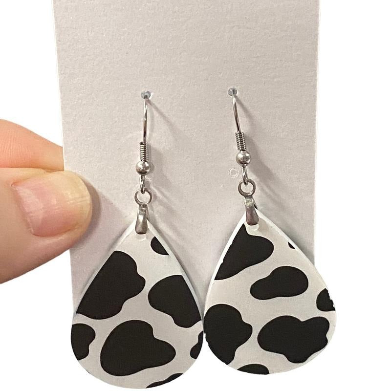 Moo Cow Print teardrop earrings T-Shirts, Hoodie, Sweatshirt | GrindPrints.com